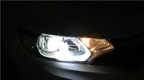 天一車燈飛度車燈改裝LED雙光透鏡大燈效果展示