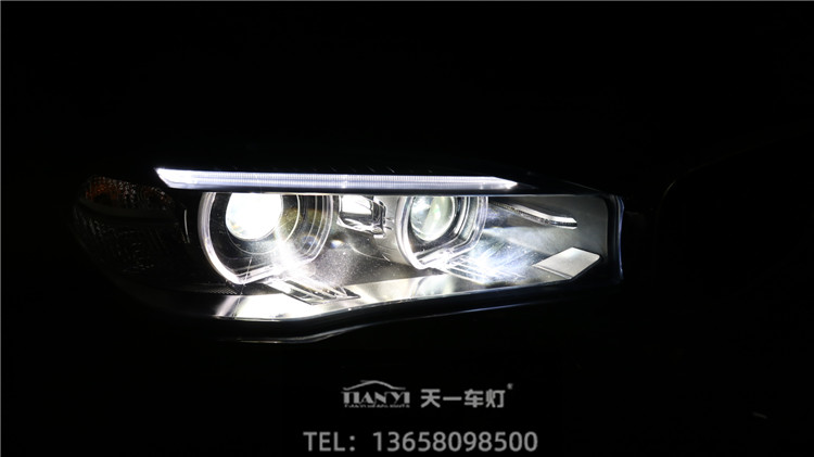 寶馬X5大燈改裝完成后大燈外觀效果展示